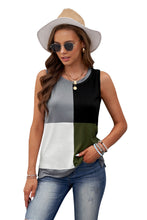 Load image into Gallery viewer, Green Crew Neck Color Block Tank
