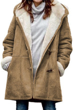 Load image into Gallery viewer, Brown Long Sleeve Hooded Buttons Pockets Duffle Coat
